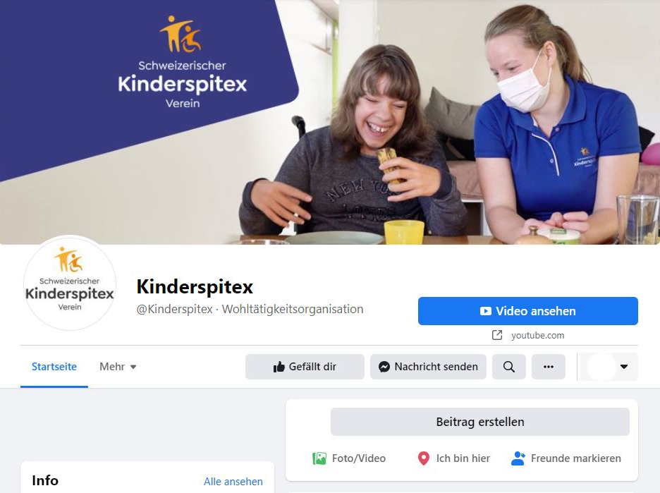 Spitex-Mobile Facebook neu unter Kinderspitex